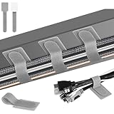 URAQT 24 Stück Kabelhalter Selbstklebend, 3.5x15cm Kabelmanagement Schreibtisch...