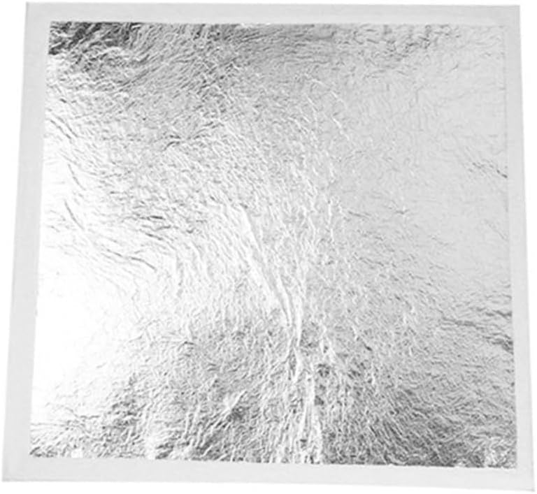 Imitation Silver Foil Leaf for DIY Art Crafts, 100Pcs Pack