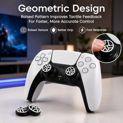 Image of Sounce 4PCS PS5 Controller Thumb Grip Caps, Silicone Non-Slip Rocker Cap Joystick Button Protective Thumb Grips Compatible for PS5 PS4 Xbox Series X Switch Pro Controller Accessories, Reduces Fatigue