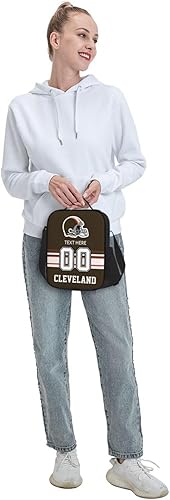 Vista 171 de Bolsa de almuerzo personalizada de Nueva Inglaterra, regalos para hombres, mujeres, fanáticos, con nombre y número personalizados, correas de hombro