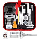 XOOL Kit de Réparation de Montres Professionnel 151 Pièces, Inclut Ouvre-boîtier Réglable, Poinçon pour Bracelet, Outil de Barre de Ressort, Détacheur de Maillons, Pince et Plus