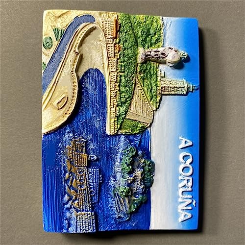 Imán de nevera decorativo A Coruña 7.7x5.4 cm miniatura 5