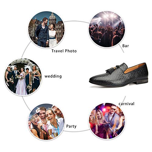 Image of Meijiana Mens Loafers Wedding Dress Shoes Slip-On Loafers for Men Tuxedo Suit Shoes