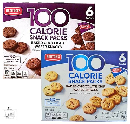 Benton’s Fit & Active Baked Chocolate Chip and Chocolate Wafer Snacks 100 Calorie Pack – Simplycomplete Bundle For Kids, Snacking, Home, Gym, Hiking, School, Office or with Friends Family