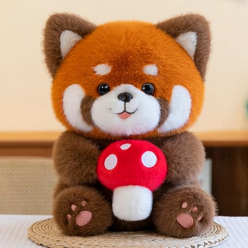 レッサーパンダ ぬいぐるみ 動物 抱き枕 可愛い もちもち 面白い 抱きまくら 28cm 多機能 癒される抱き枕 クリスマスプレゼント 面白いギフト お祝い クッション ブラウン 大きいサイズ ふわふわ