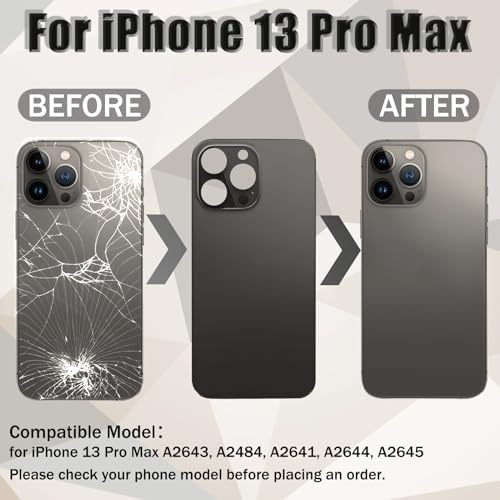 Vitre arrière iPhone 13 Pro Max graphite pièce de rechange avec kit outils complet