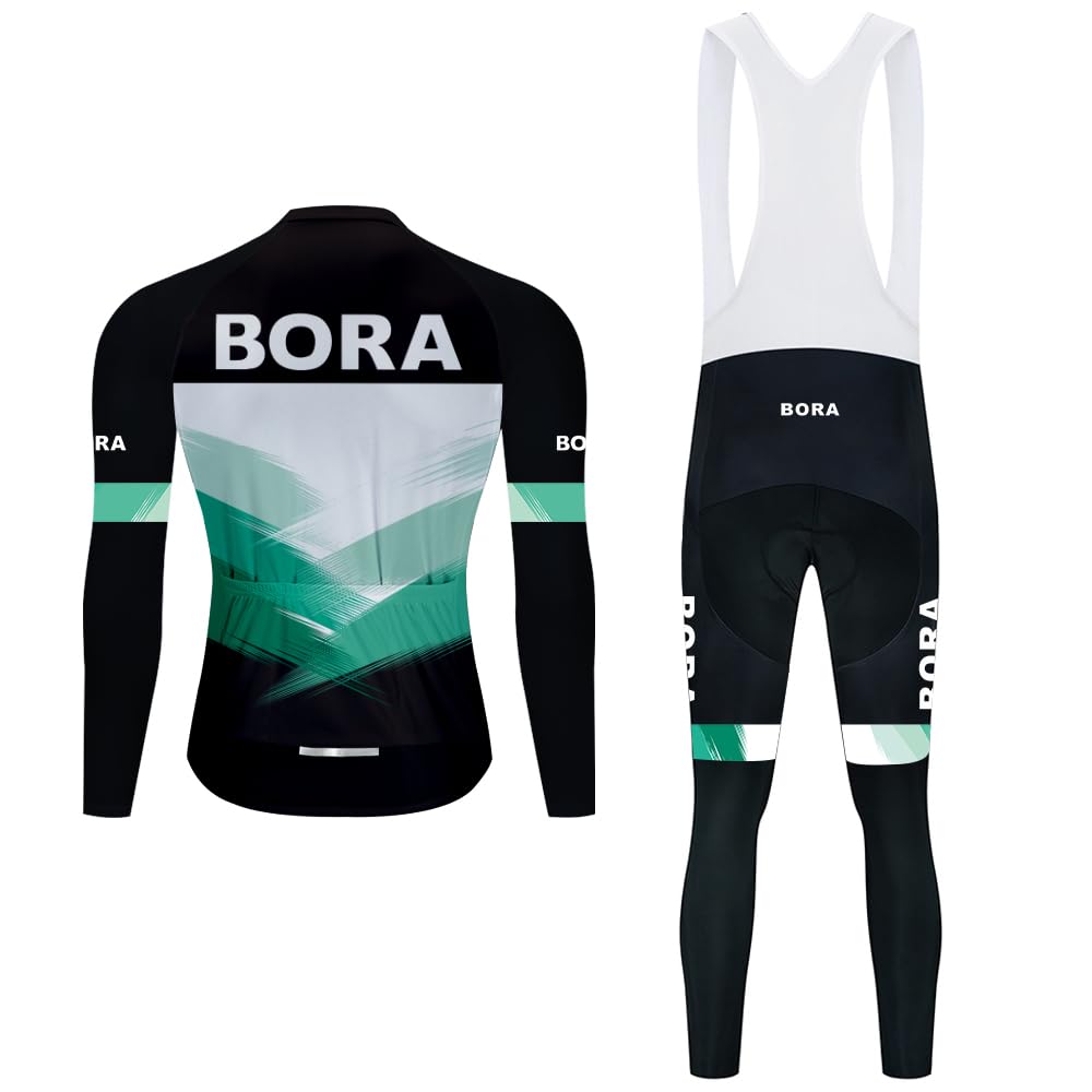 Moxilyn Moxilyn Herren-Radsportbekleidung, Langarmtrikot + lange Hosen, 20D-Gelkissen, modisches Komplettset, Fahrrad-Sportbekleidung, Radtrikots für Herren