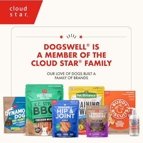 DOGSWELL Hip & Joint Dog Treats 100% Meaty, Grain Free, Glucosamine Chondroitin & Omega 3, Chicken Soft Strips 12 oz