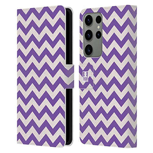 Étui Portefeuille en Cuir Samsung Galaxy S23 Ultra Head Case Designs Violet Zigzag