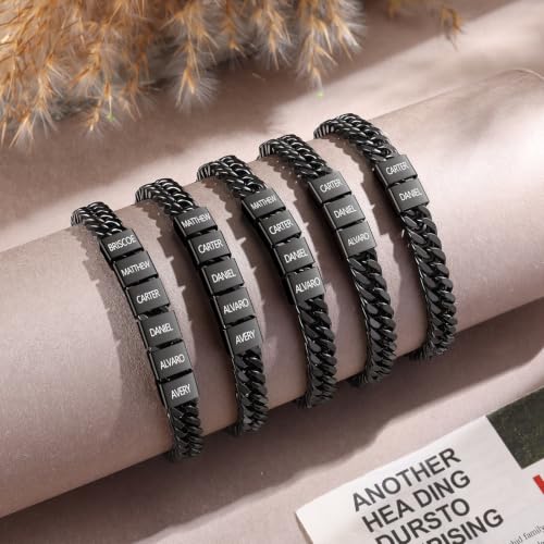 Pulsera cubana personalizada para hombre acero inoxidable miniatura 6