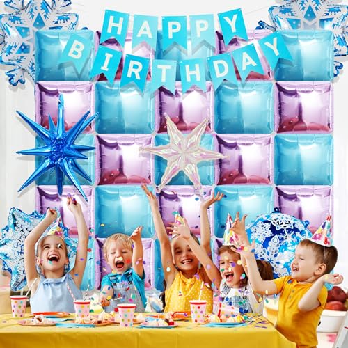 Winter Theme Birthday Party Decorations, Blue Purple Snow Party Supplies by IMQI - Used condition - Image 6