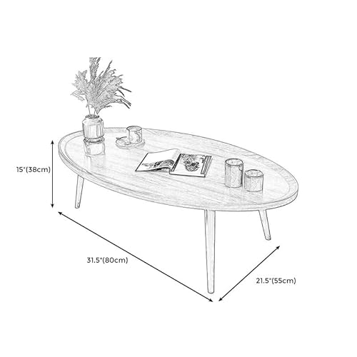 Craftthink Coffee Table, Modern Small Coffee Table With 3 Legs, Wooden Cocktail Table Farmhouse Retro Accent Center Table Side End Table For Living Room Easy Assembly, Brown 15" H X 31.5" L X 21.5" W #TOP1