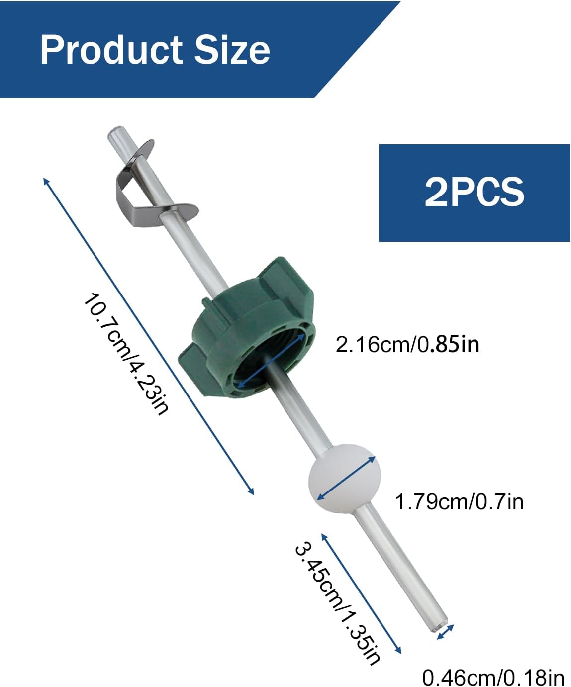 2 Pack Lavatory Pop Up Center Piece Assembly, Sink Ball/Pivot Rod Sink Stopper Replacement Parts, Replacement for PS2673, Compatible with Other Popular Brands, Chrome Metal Bathroom Sink Drain Stopper