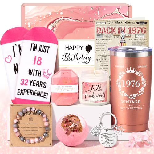 50th Birthday Gifts for Her, Vintage 1976 Fabulous 50th Birthday