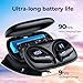 Active Noise Cancelling Wireless Earbuds Bluetooth Headphones 90 Hrs Playtime Ear Buds with Hi-Res Stereo Deep Bass Power Display Earphones with Earhooks Waterproof Transparency Headset for Sports/Gym