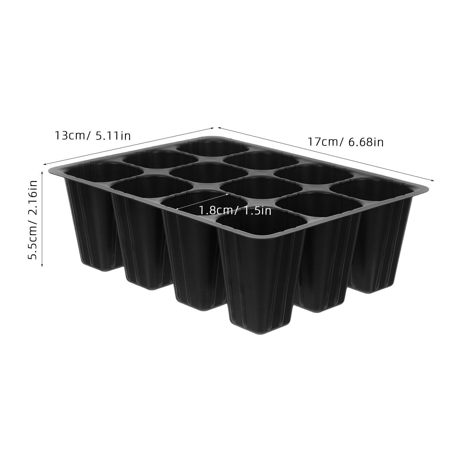 Toddmomy Bandeja para Germinación Negra de Plástico con 12 Celdas y Orificios de Drenaje, Resistente y Óptima para Cuidado Diario de Plantas y Hierbas, Paquete de 30 Unidades