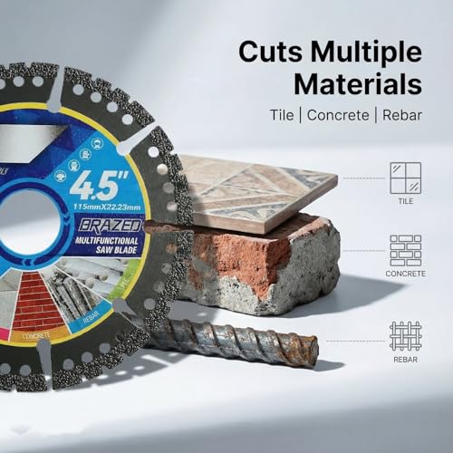 3-Pack Diamond Cutting disc 4.5in- Heavy Duty Angle Grinder Discs for Cutting Tile, Marble, Quartz, Stone, Metal & Plastic, Wet or Dry Use,Durable Multi-Purpose Blades — view 6