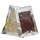 100 Stück Silberne Transparente Folienbeutel Mit Druckverschluss, Kleine...