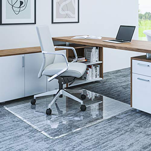 Deflecto Premium Glass All Day Use Chair Mat - All Floor Types, 36 X 46, Rectangular, Clear #TOP1
