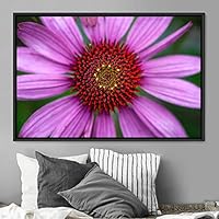 Framed Canvas Wall Art Blooming Closeup Botanical Chic Closeup Expressive Multicolor Photography Realism Ultra - 16x24 inches