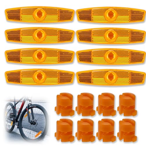 cuhostki Flex Clips Réflecteurs de vélo, 8 pièces réflecteurs de rayons de vélo, réflecteurs yeux de chat, réflecteurs de vélo avant arrière, pour moto, VTT, VTT, vélo enfant
