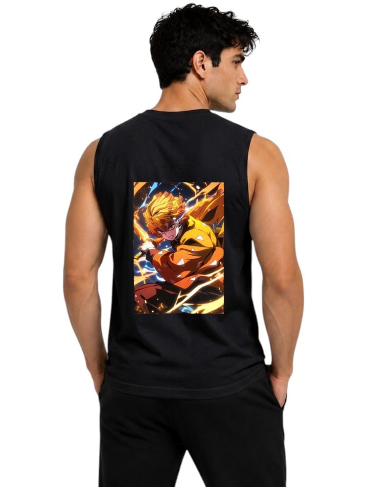 Men Cotton Printed Ribbed Round Neck Sleeveless Casual| Sports| Gym| Tank Top | Vest| Regular Fit T Shirt-image-30