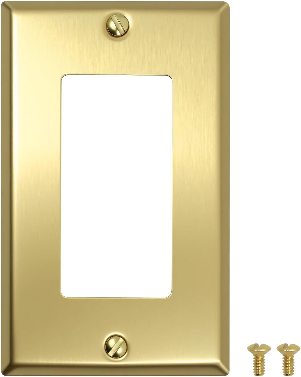Decorator Light Switch Cover Plate, Receptacle Outlet Cover Wall Plate, 1-Gang Standard Size Metal Brass Switch Plate Covers 4.50" x 2.76" Switch Plates and Outlet Covers-1 Pack