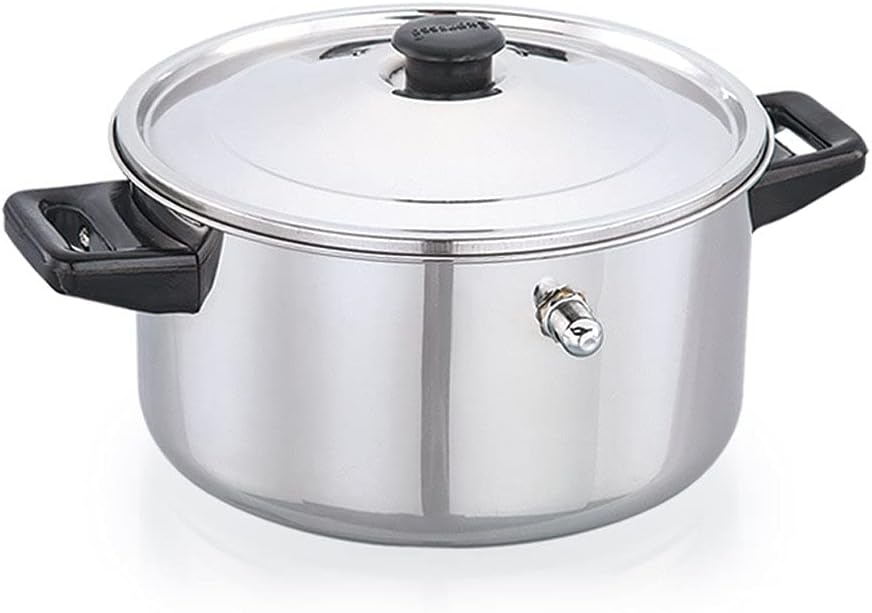 Stainless Steel Milk Boiler Pot with Double Handle, Induction Friendly, Silver Bottom, 1 Litre