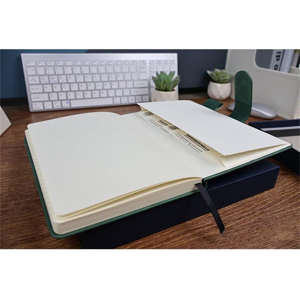 Cuaderno dispensador de jabón A5 de 8.38 x 5.38 pulgadas, diario de cuero, bloc de notas con hebilla de negocios, cuaderno grueso para el trabajo, la escuela, diarios inspiradores (azul marino)