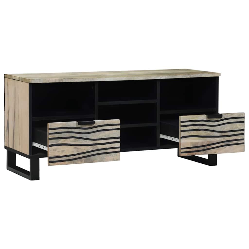 Madera ingenierada almacenamiento funcional estilo sencillo para salas | Unidad de TV 100x33x46 cm Madera de Ingeniería con Cajones y Estantes, Mueble para Sala Estancia Moderna y Compacta