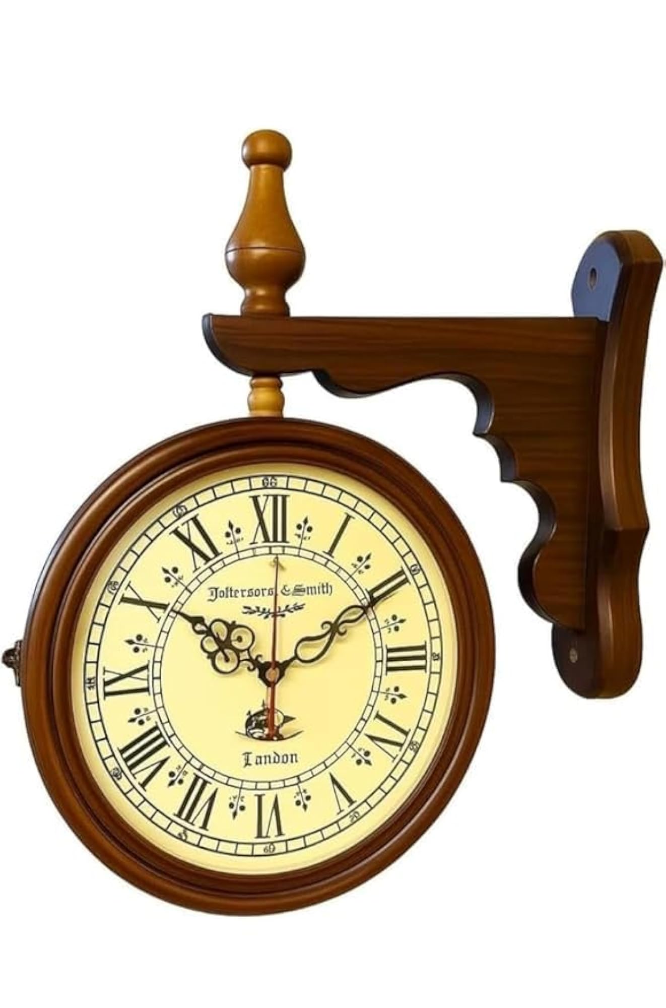 Vintage Double-Sided Wall Clock, Antique Victorian Design