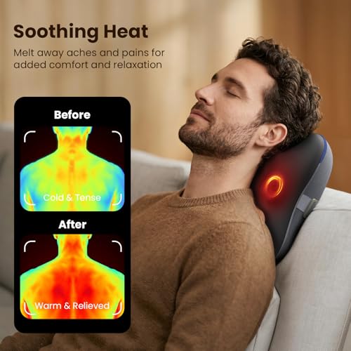 Image of BOB AND BRAD Cordless Back Massager with Heat FSA Eligible HSA, Shiatsu Back Massager for Pain Relief Deep Tissue, 3D Kneading Massage Pillow for Pain Relief, Soothing Full-Body Relief for Family
