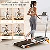 Walking Pad with 12% Incline and Handle Bar, 4 in 1 Portable Treadmill with Adjustable Height