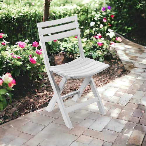 Chaise pour table à manger d'extérieur Terni, fauteuil de jardin pliant blanc Dmora - 5