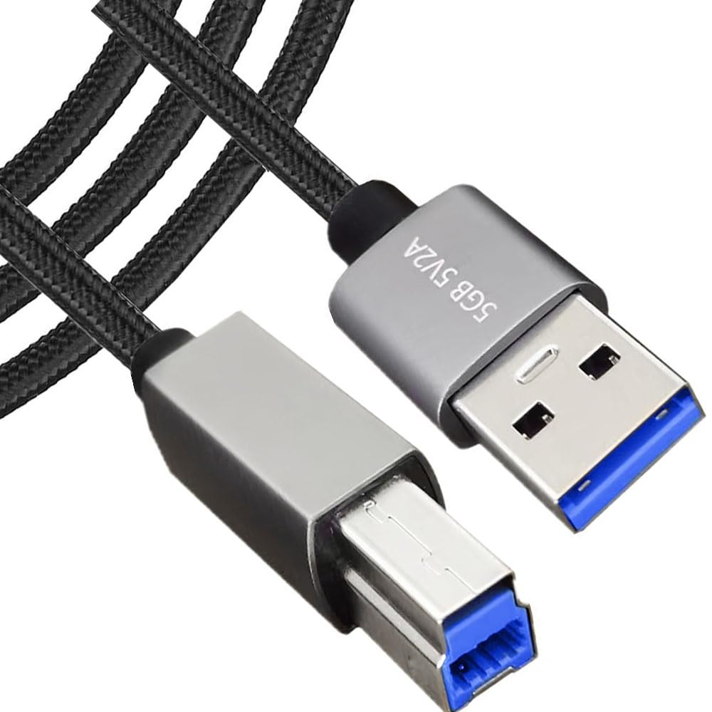 Cavo USB 3.0 da A a B, cavo USB 3.0 tipo A maschio a maschio B per scanner, stampanti, driver rigidi esterni desktop, scanner, hub USB e altro (1 m)