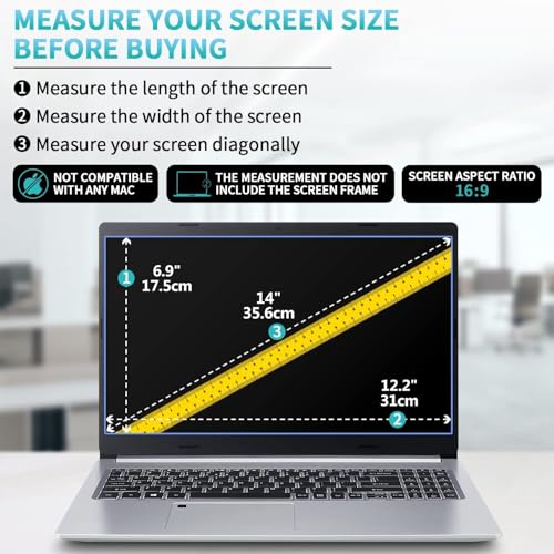 Image of 14 inch Anti-Glare Screen Protector Compatible with 14 inch HP /DELL /ASUS /Acer /Samsung /Lenovo /Toshiba with 16:9 Aspect Ratio Laptop Anti Scratch Anti Fingerprint Screen Filter - Matte