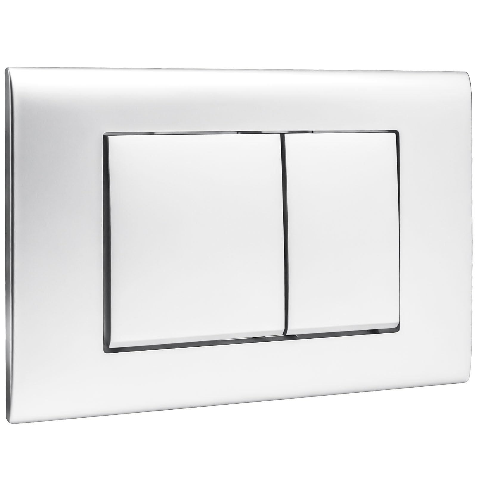 Placa de control de inodoro compatible con Geberit Sigma Gama, UP300 y UP320， panel de doble descarga, incluye marco de instalación y panel fijo, dimensiones 246x164 mm | Brillo（Blanco）