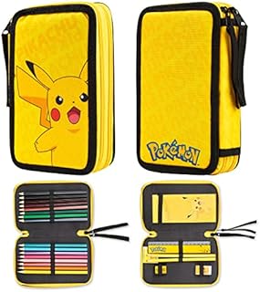 Pokemon Pencil Case for Boys, Pikachu Filled Pencil Case Stationery Set