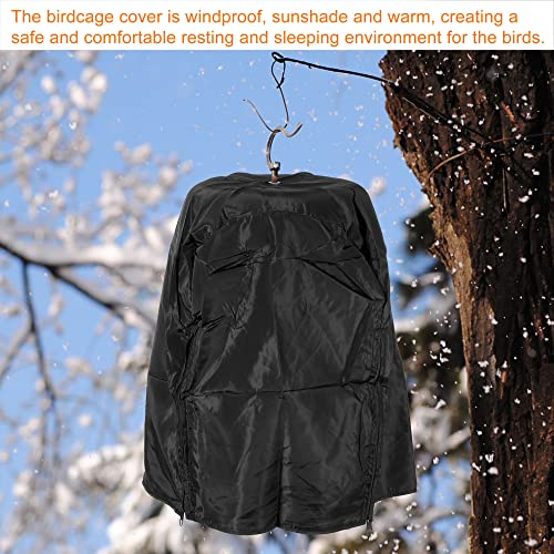 Image of PATIKIL 12 inch Lx12 Wx17 H Bird Cage Cover, Nylon Rain-Proof Lightproof Shade Good Night Birdcage Cover with Zipper for 12 Inch Cage Parrot Pigeon, Black