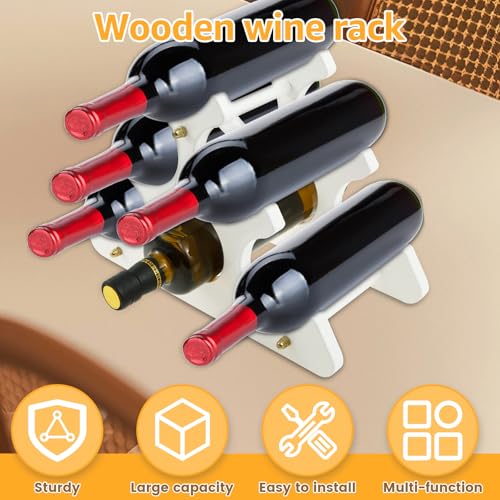 Soporte de madera para 6 botellas de vino de mesa miniatura 2