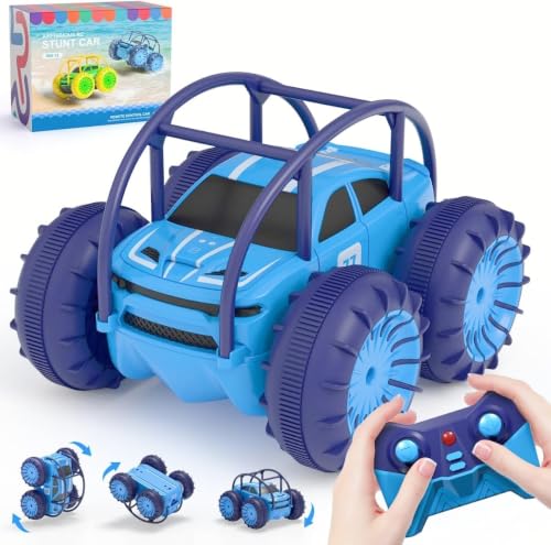 Voiture télécommandée étanche 4WD avec rotation 360° et LED colorées pour cascades aquatiques