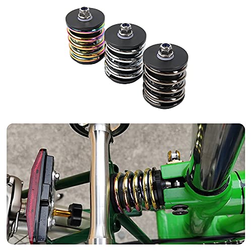 Jfoyh Brompton Rear Shock Absorber For Brompton, Folding Bike Suspension Accessories Titanium Ti Axis Stainless Steel Spring - Rainbow #TOP1