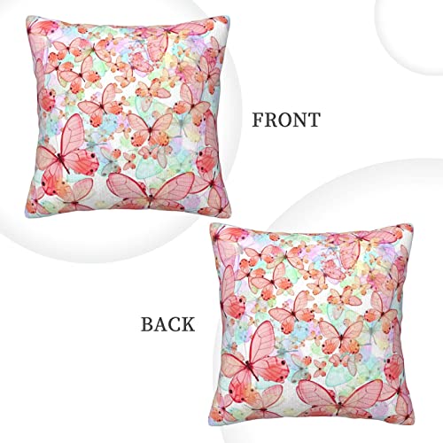 Housse de coussin velours rose 50x50 cm motif papillon - 4
