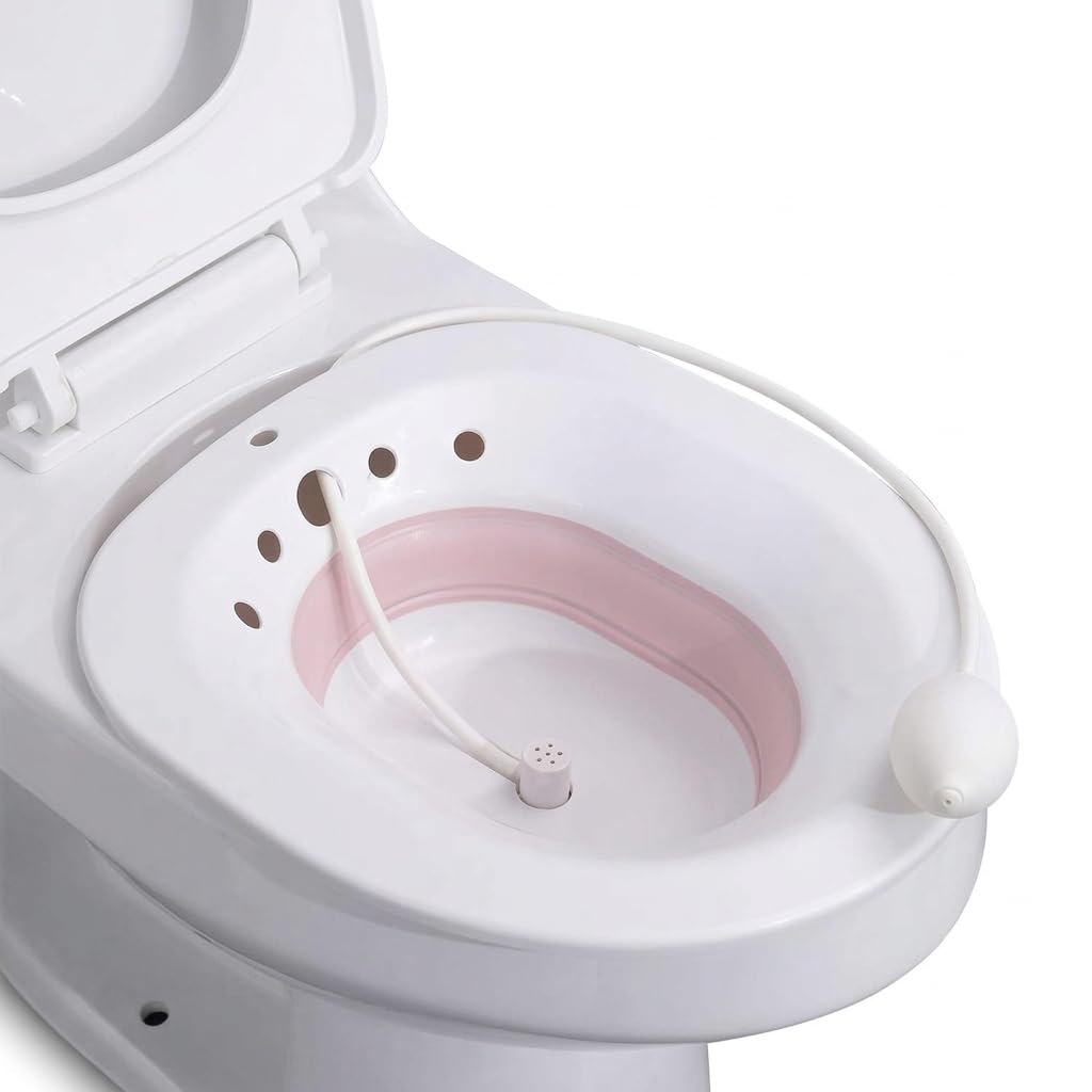 PERPART Sitz Bath for Adults | Fits All Toilet Seats | Pump Flusher for Fissure, Pregnant Women, Postpartum Care, Hemorrhoids Inflammation Treatment | Piles Tub for Hot Water Bathing | Sitz Bath Tub for Post Delivery (Multicolour)-image-35