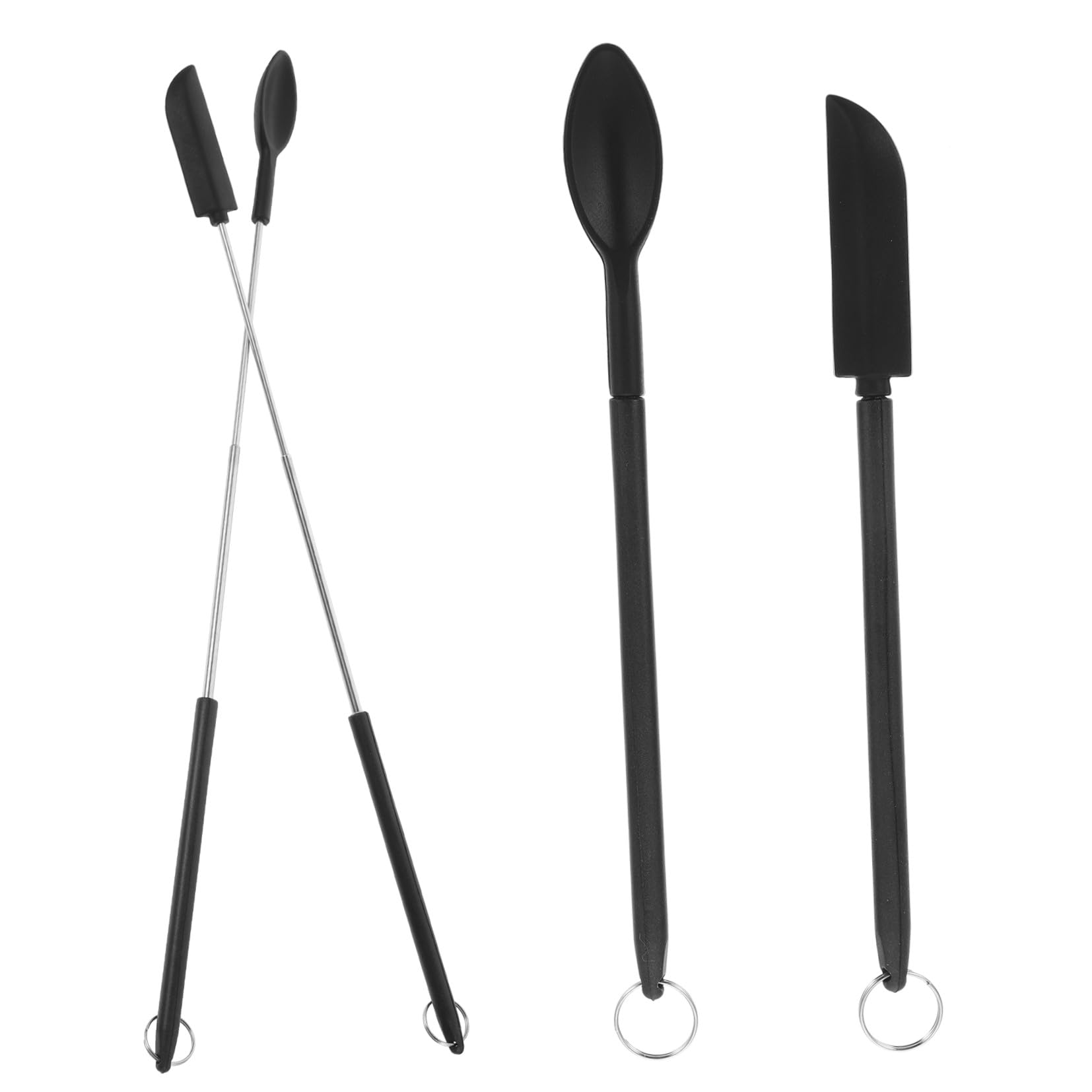Espátula de Silicona Pequeña Negra para Hornear, y Maquillaje | Pala Cosmética Multiusos, Ligera, para Mujeres, Uso en Repostería y Mantequilla