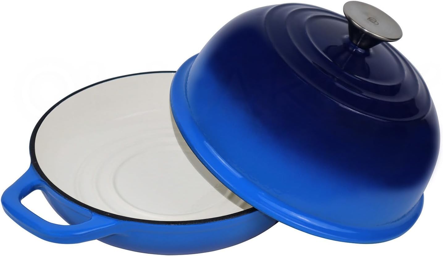 Dutch Oven for Bread Baking Bread Oven for Sourdough Bread Baking, Enameled Cast Iron Dutch Oven Pot with Lid 5 qt Cast Iron Bread Pan, Blue - Image 2