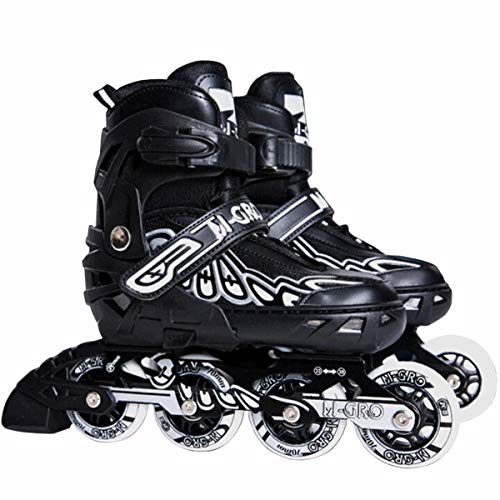 Sumeber Inline Skates for Girls Kids Teens Adult Adjustable Size Roller Skates for Girls Boys Women with Light up Wheels and Wings Childrens Birthday Gift (Black, M,US 2-5.5,?21-24CM?)
