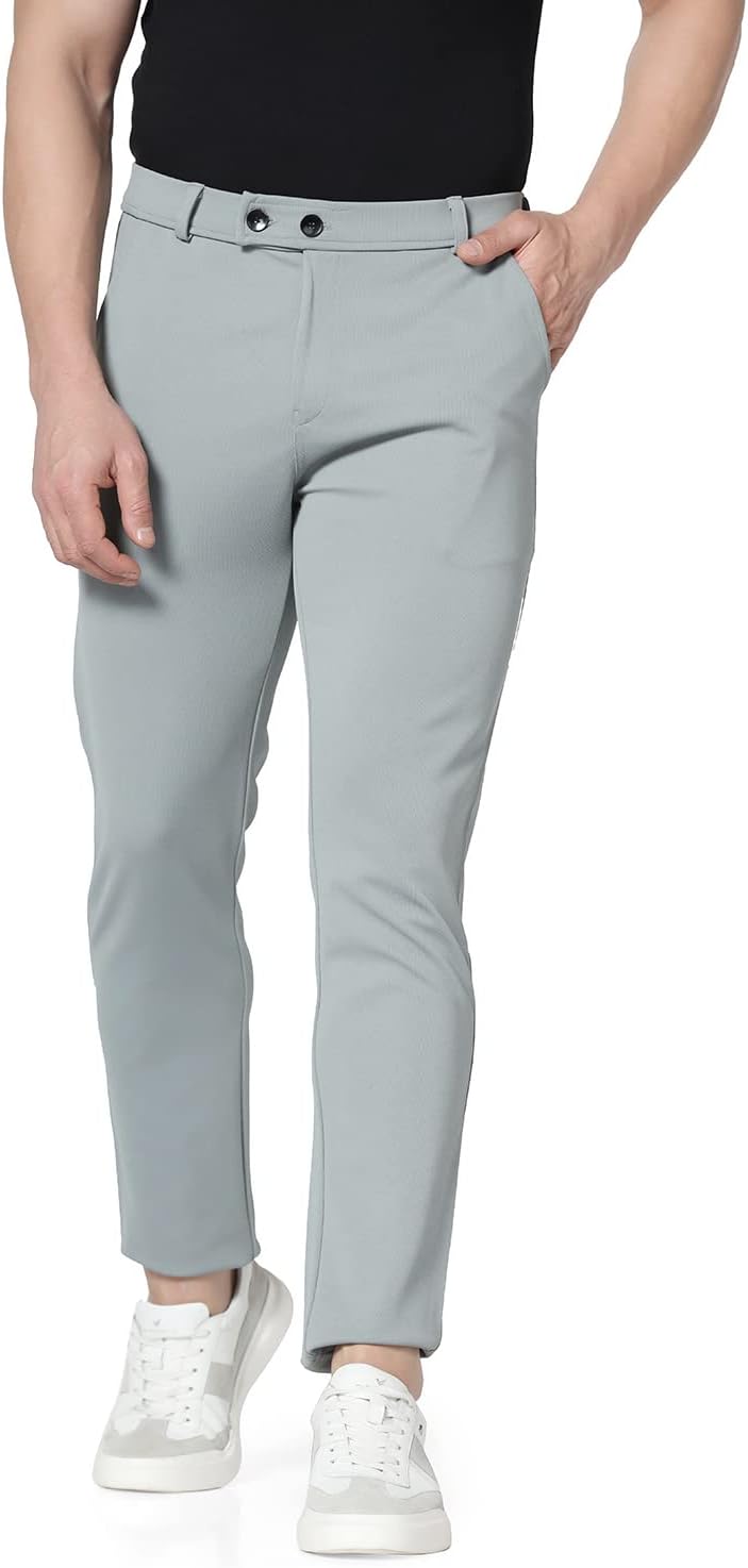TOPLOTMen's Regular Fit Causal Trouser