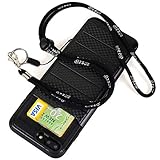 eBun iPhone 8 Plus Case with Lanyard & Hole/Fit iPhone 7 Plus/Wear Long Strap for Around The Neck Like Necklace/Perfect for Travel Anti Theft & Outdoor Activity (8Plus 5.5 Inch Black)
