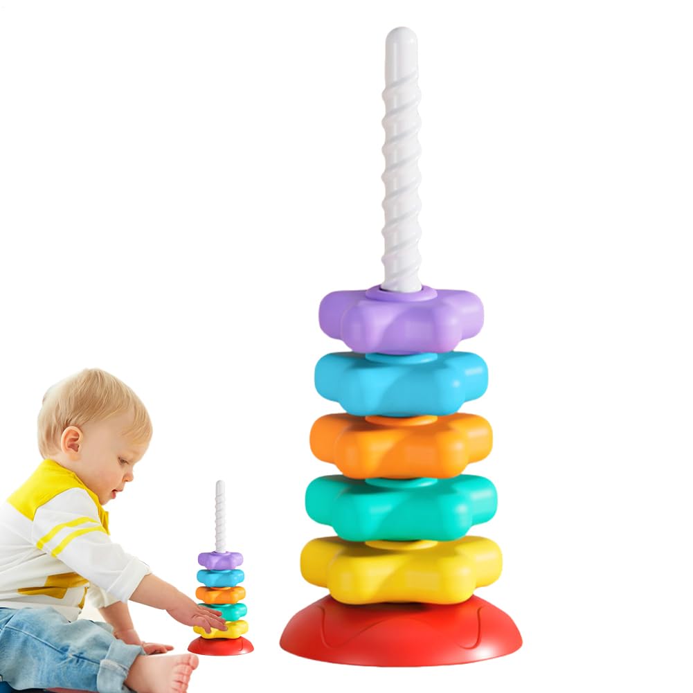 Impilatore Ad Anelli - Giocattolo Impilabile | Giocattolo Della Ruota Che Gira, Torre Impilabile Di Stelle, Gioco Di Lancio Degli Anelli Per Bambini, Giocattoli Educativi Precoci Per Neonat